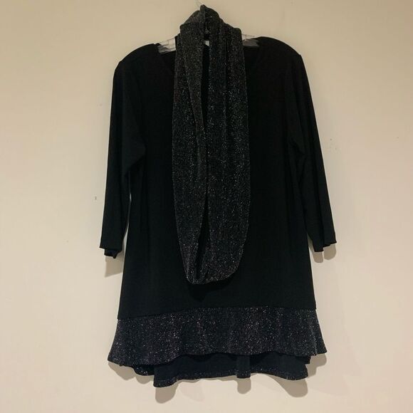Chiristopher &Banks black blouse with scarf NWT - Picture 1 of 6